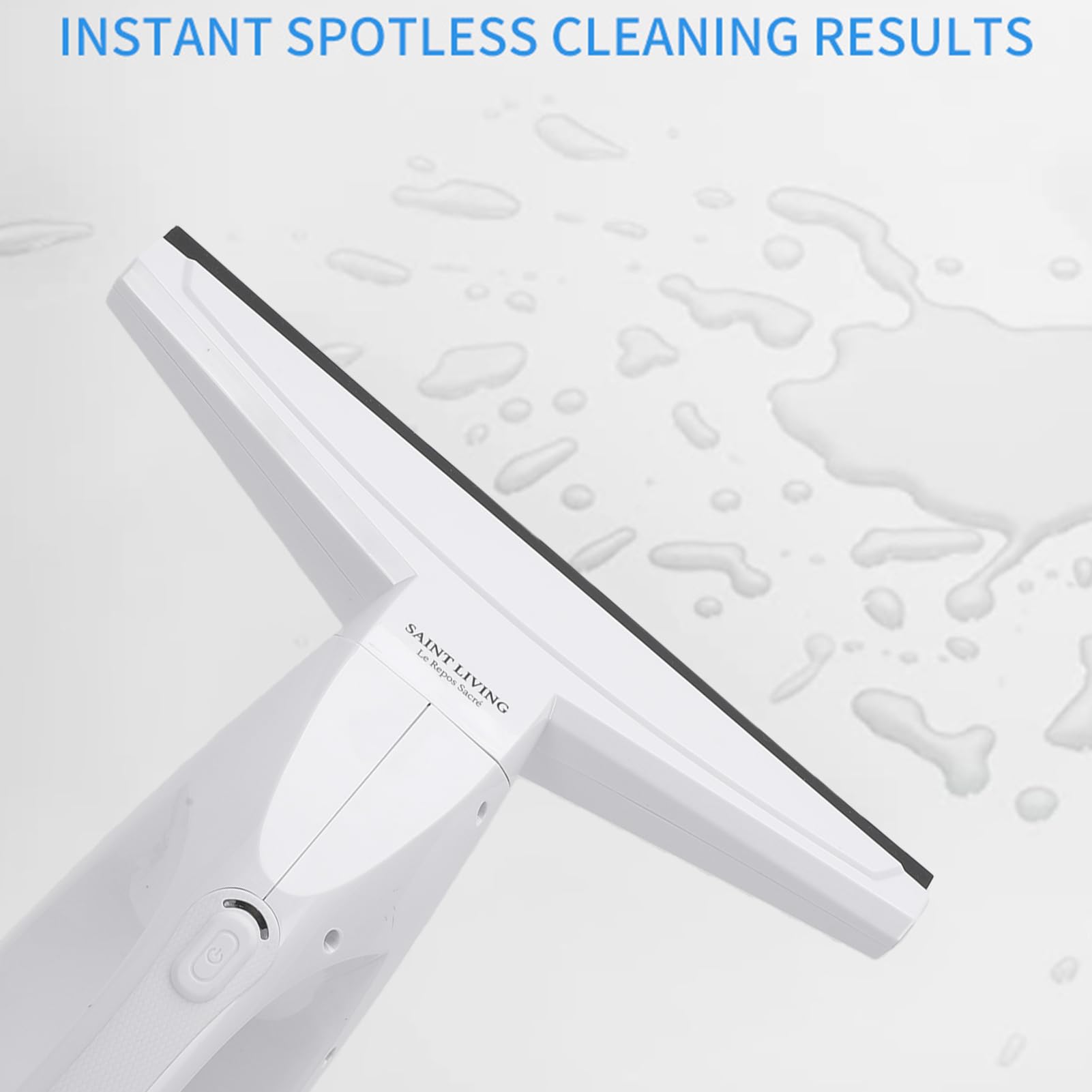 Aspirador de Ventanas, Succión Fuerte de 2000 Pa, con Batería Recargable de 2200 MAh, Cabezal de Succión de 280 Mm de Ancho, sin Rayas para Vidrio de Baño en el Hogar (White)