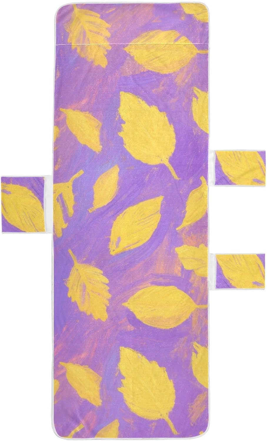 Yellow Leaves Patio Chaise Lounge Chair Cover Soft Beach Chair Cover with Windproof Straps for Pool Beach Sunbathing, 85" X 30"