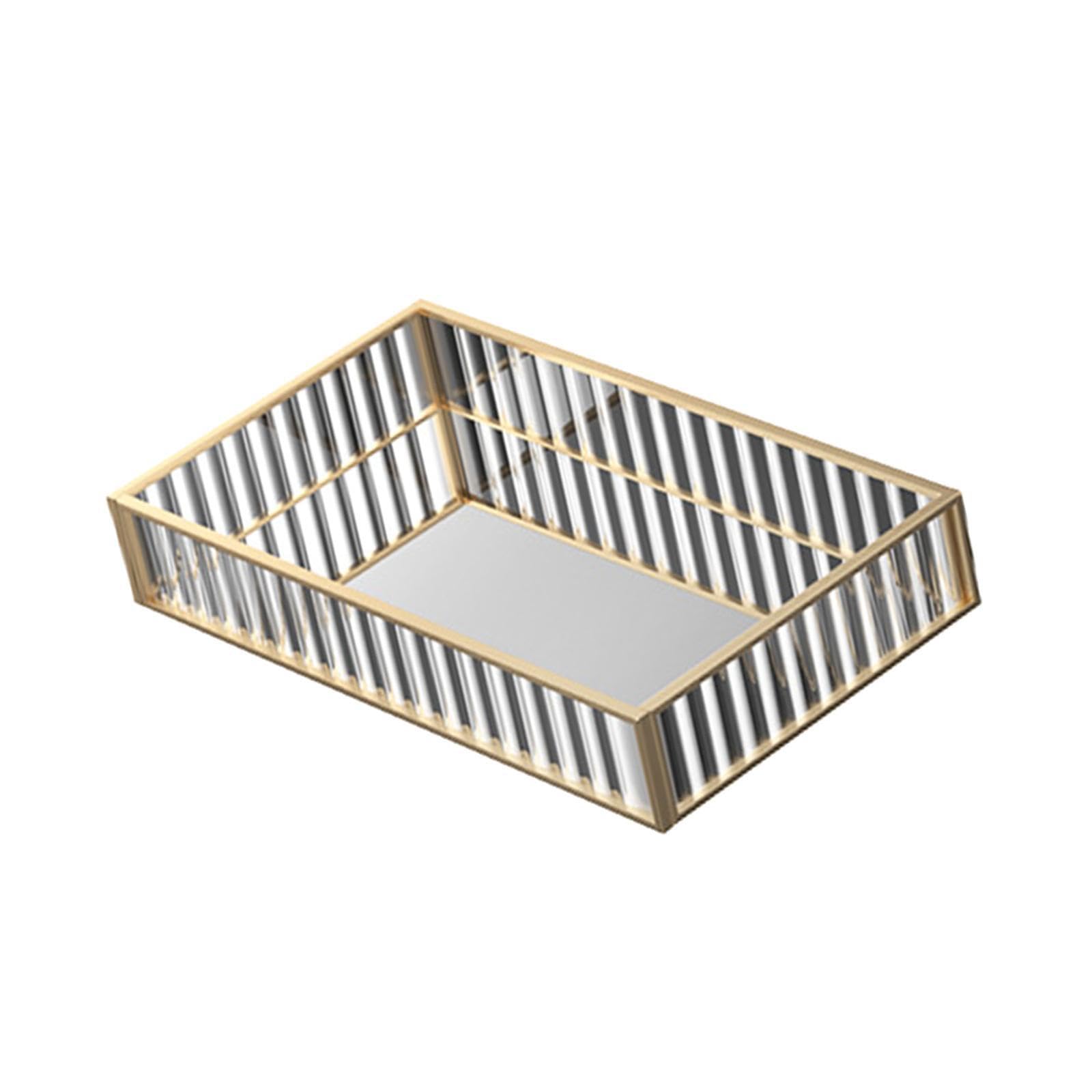Amslsiu Beautifully Crafted Mirror Tray Showcasing Jewelry And Cosmetics Effortlessly Centerpieces And Party Decorations. Mirrored Tray Decorative Mirror, S