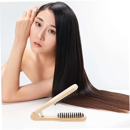 Miniatura 9 de Healifty Madera de doble cara antiestático enderezar el cabello y peinar cepillo/herramienta de peine (marrón)