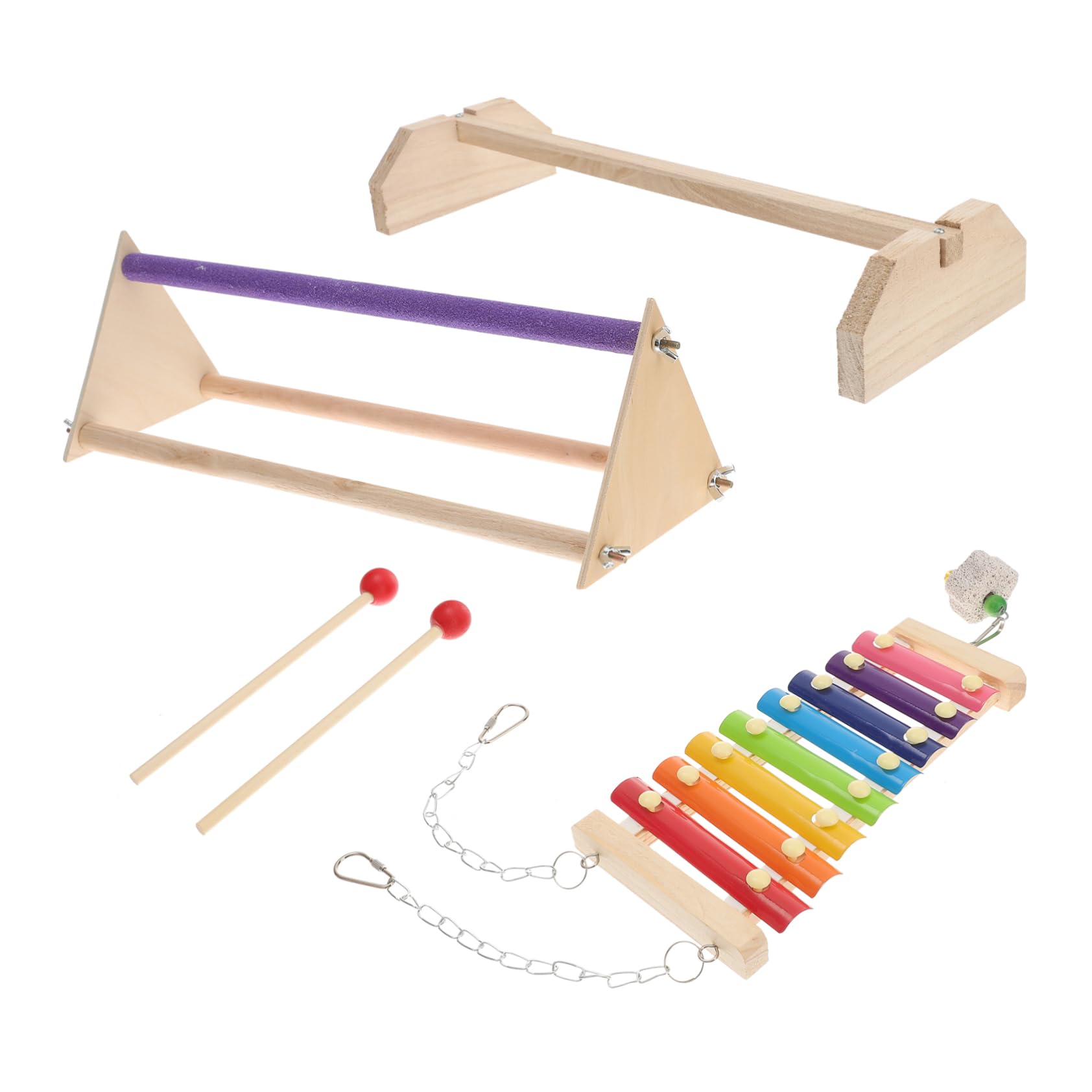 1set Accessori Per Kit Perch e Xilofono Per Galline e Domestici Per e Attività Pappagalli