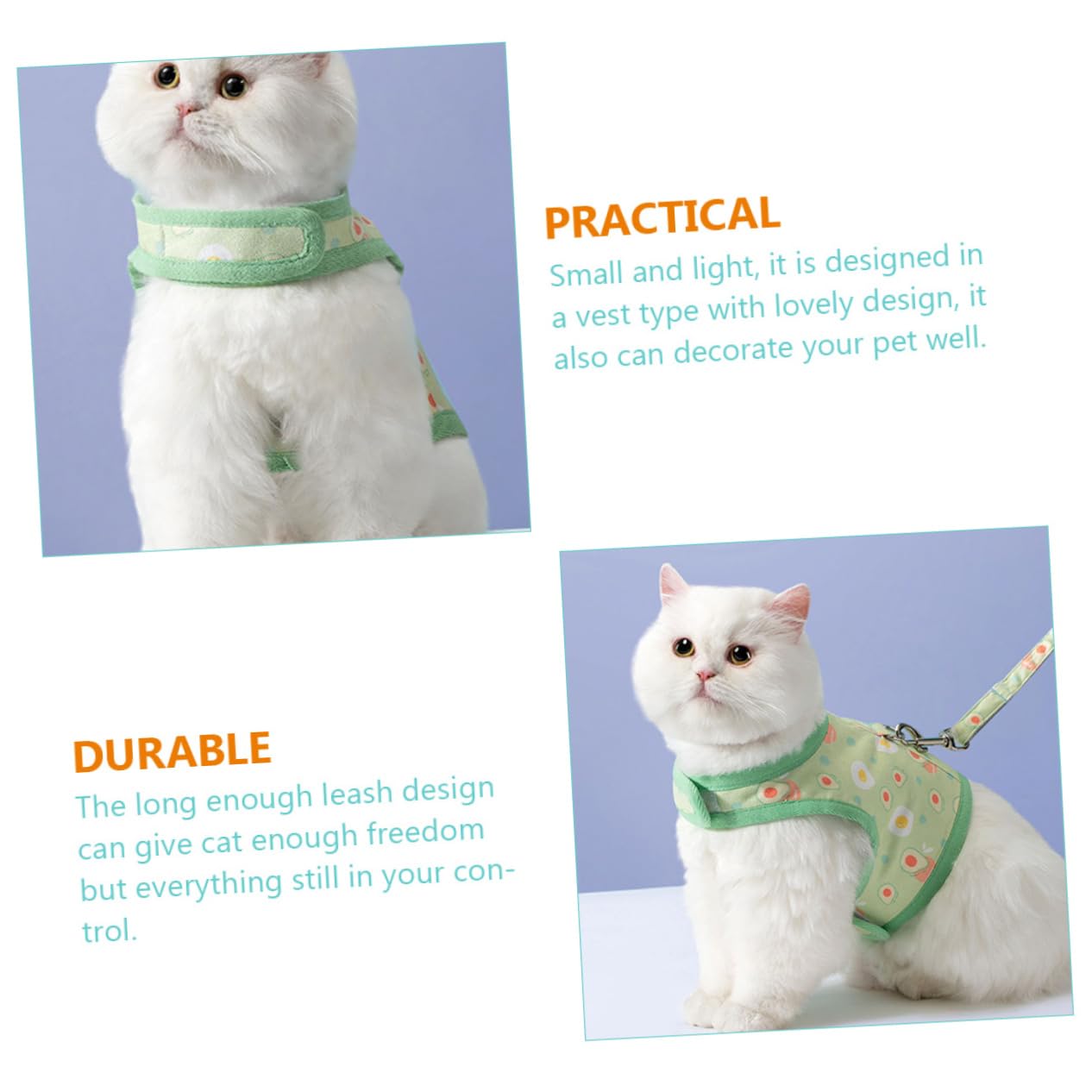 SUPVOX 3 Ensembles De Laisse pour Chat Gilet De Marche pour Chat Accessoires pour Animaux De Compagnie Harnais De Jogging pour Animaux De Compagnie Gilet Imprimé pour Chien Harnais