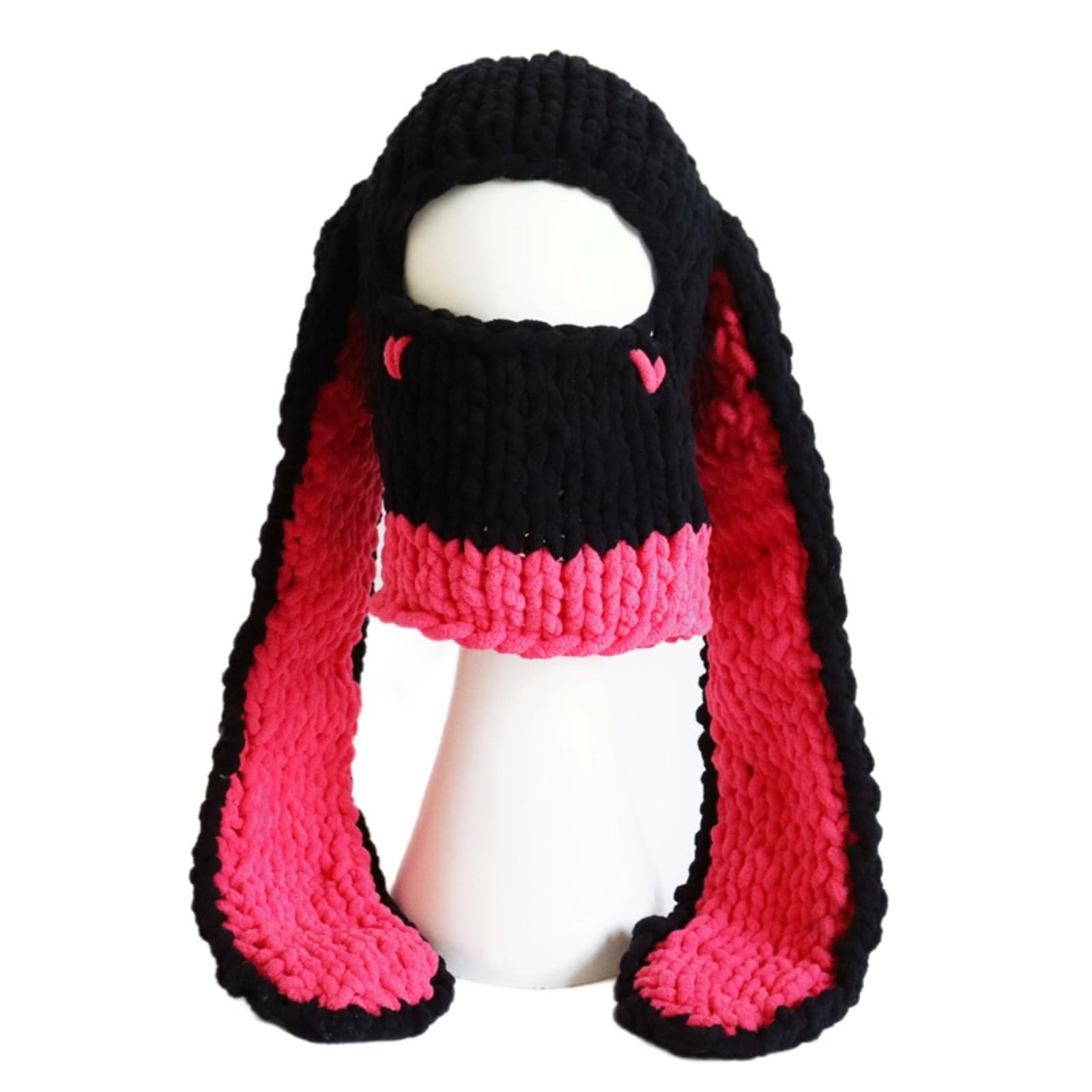 BILIPOPX Cute Balaclava Y2K Knitted Skiing Snowboarding Mask Grunge Beanies Kawaii Long Rabbit Ear Warm Hat for Men Women