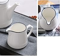 Vista 3 de FUYU Juego de crema de cerámica blanca y azúcar para servir café