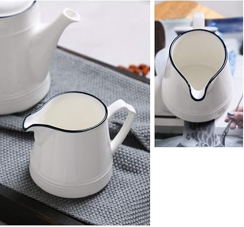 Miniatura 3 de FUYU Juego de crema de cerámica blanca y azúcar para servir café