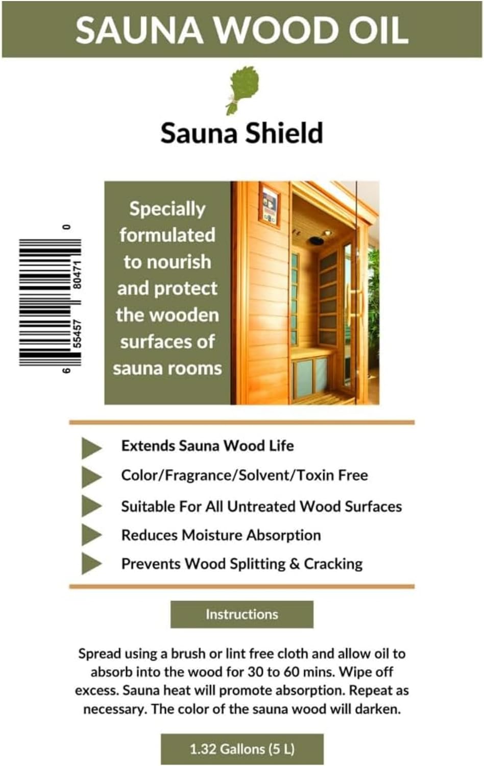 Sauna Care Set – Sauna Wood Oil (1.32 Gallons) & Sauna Cleaner (33.8 fl oz) with Applicator Sponge & Gloves | Protects, Cleans & Nourishes Sauna Wood | For Traditional & Infrared Saunas