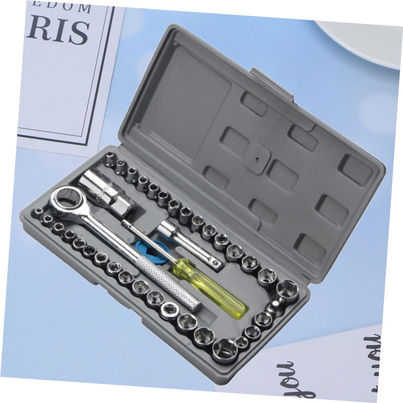 Hemobllo Coffret Outils Auto Moto Douilles Tournevis Précision Réparation Véhicules