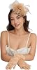 Womens Fascinator and Lace Glove Set Wedding Tea Party Derby Mesh Flower Feather Fascinators with Headband and Clip