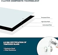 Vista 49 de J&J worldwide Glass Whiteboard Yearly Calendar - 35" X 47" Large Wall Whitrboard - White Board Dry Erase Planner for Wall Home, School, Office
