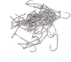 400 peças de anzóis de pesca de aço carbono com pontos de proteção duplos (1#-10#) – Essencial para a caixa de equipamentos de cada pescador