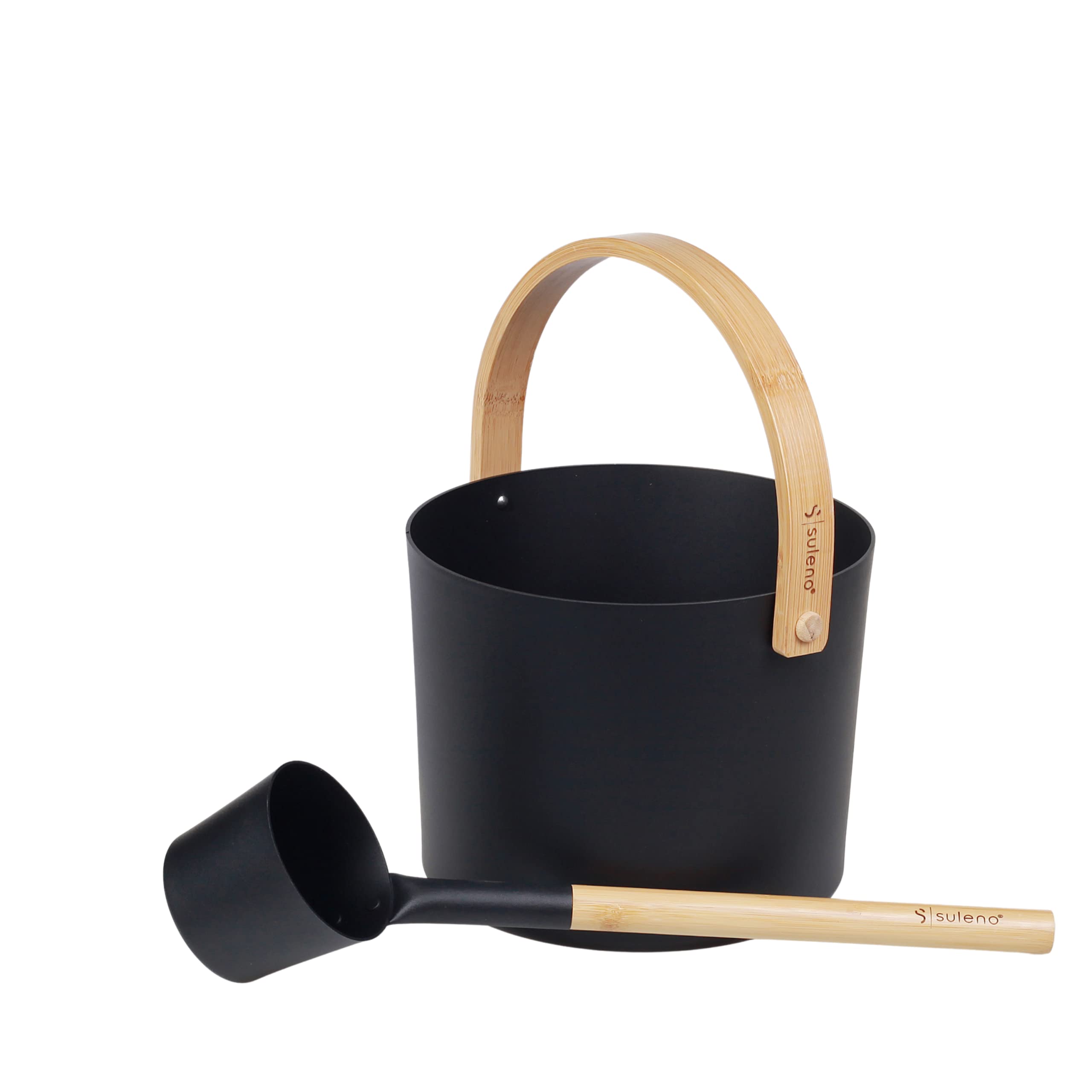 SULENO Sauna Set KJELL 2, 9-teilig, Saunakübel, Saunakelle, Schwarz