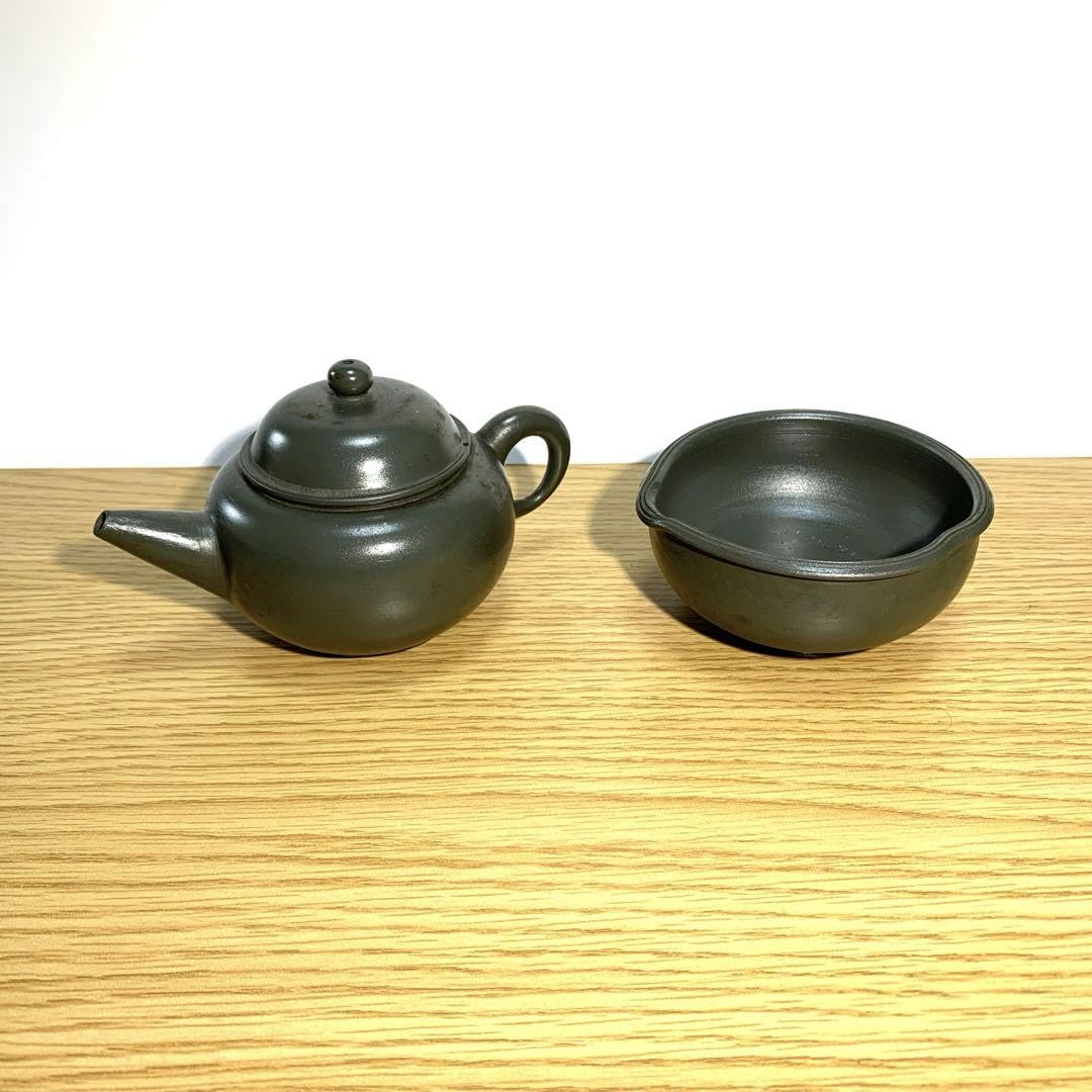 Amazon.co.jp: 備前焼 青備前 煎茶器 湯さまし 急須アンティーク 