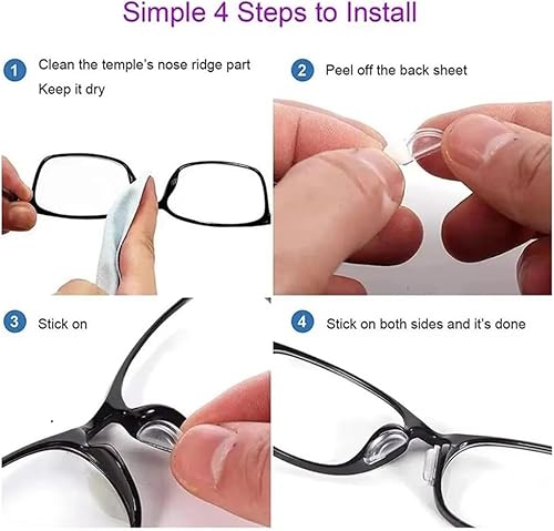 Miniatura 6 de Almohadillas para la nariz, 5 pares de almohadillas de nariz autoadhesivas de silicona suave, cojín de aire antideslizante para pegar en la pieza de