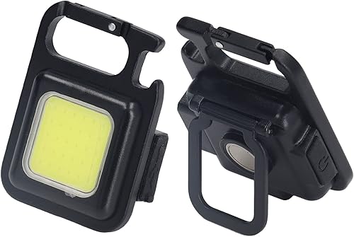 Folding Beer Bottle Opener,COB Keychain Flashlight & Soda Can Opener with 4 Light, Magnet Base Rechargeable for Home, Picnic, Camping, Traveling,