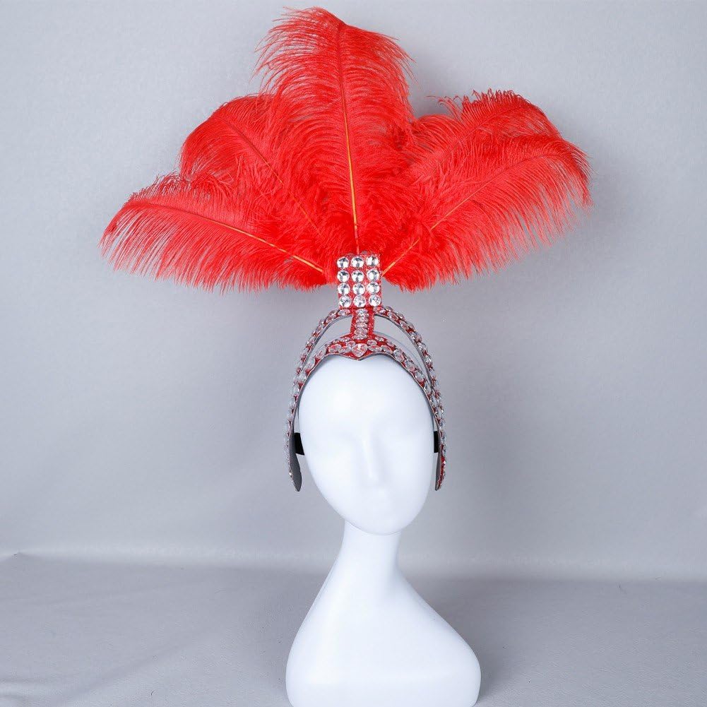 Dianzan Copricapo con Piume, Fascia per Glamour Anni '20, Copricapo, Costume, Copricapo con Piume per Feste