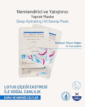 Ovaco Kağıt Yüz Maskesi - Lotus Özü, Trehaloz, Vitamin Kompleksi | Nemlendirici ve Yatıştırıcı | Hassas ve Kuru Ciltler için Derinlemesine Nem ve Onarım