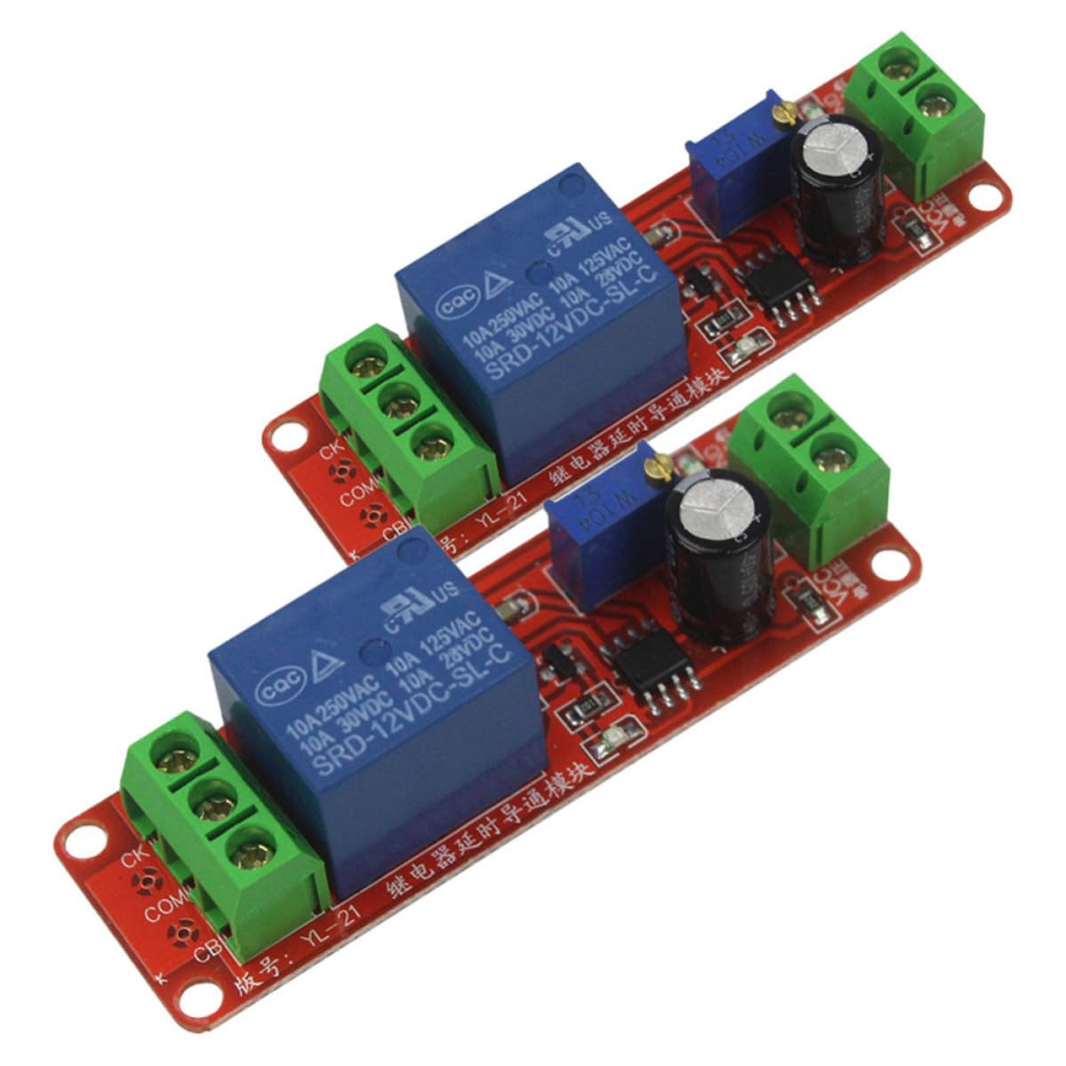 Time Delay Relay Module Plastic Material for Automotive Electrical Systems 2pcs Dc12v with Adjustable Timing Control Timer Switch Suitable for Multiple Projects