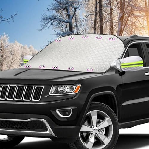 Car Windshield Cover, 2024 Upgrade Heavy Duty Ultra Thick Protective Car Cover Magnetic Windshield Cover with 8 Magnet Snow Ice Frost Sun UV Water Resistent Cars SUVs Windshield Cover for Any Weather