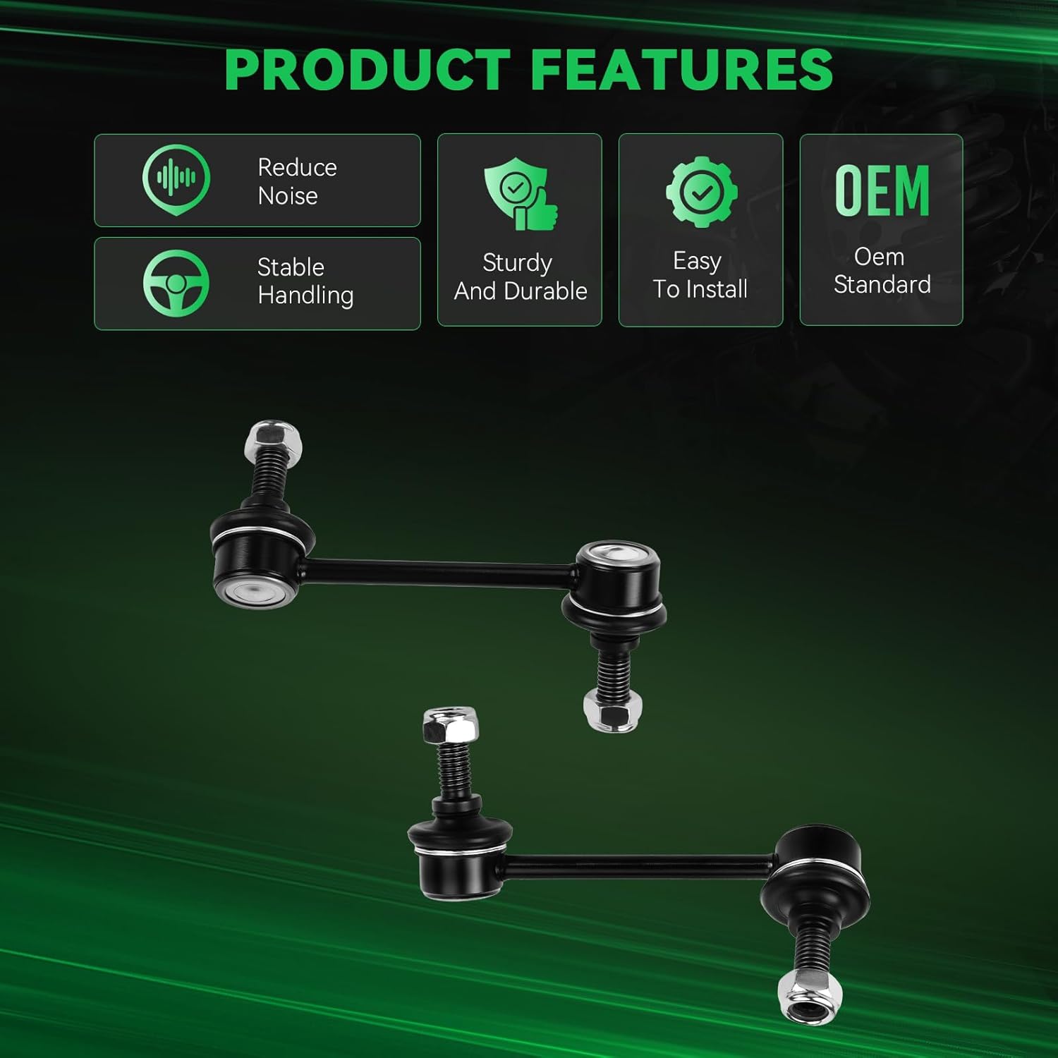 AUQDD K6667 K6668 Rear Sway Bar Stabilizer Link Compatible With 2004-2007 Bu-ick Rainier /02-09 Chevy SSR Trailblazer /02-09 GMC Envoy /03-08 Isuzu Ascender /05-09 Saab 9-7x