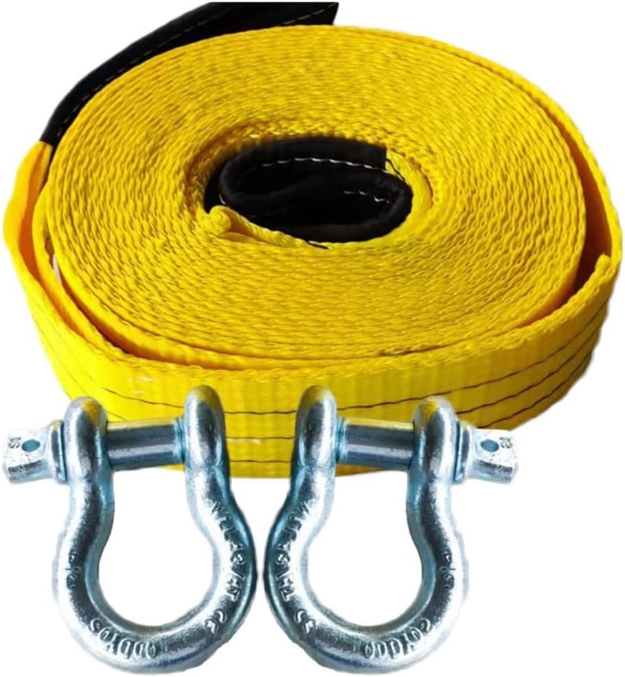 Recovery Tow Strap (2" X 10') Lab Tested 26,400lb Break Strength, Premium Draw String Bag Included, Triple Reinforced Loop Straps to Ensure Peace of Mind - Emergency Off Road Towing Rope(3m)
