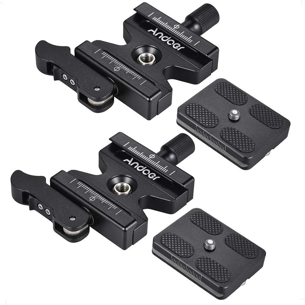 Andoer CL-50LS szybkozłączka i płyta szybkiego zwalniania kompatybilne z głowicą kulową do statywu Arca Swiss 2 szt