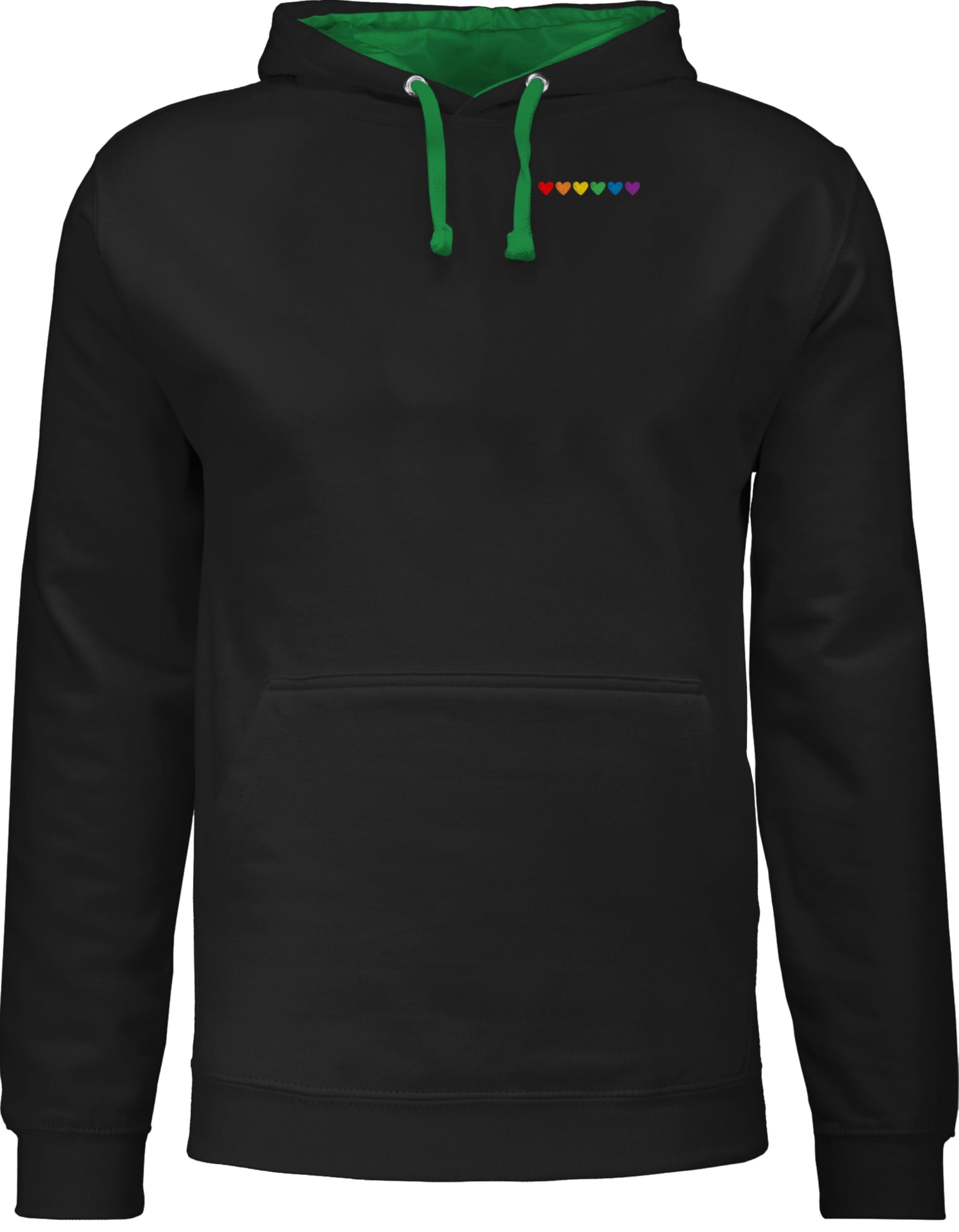 Shirtracer - Pullover Herren Frauen Hoodie Kontrast zweifarbig - Kleidung Flag - Brustdruck Regenbogen Herzen Pride Outfit CSD Accessoires LGBTQ I Christopher Street Day I Lesbisch I Schwul I