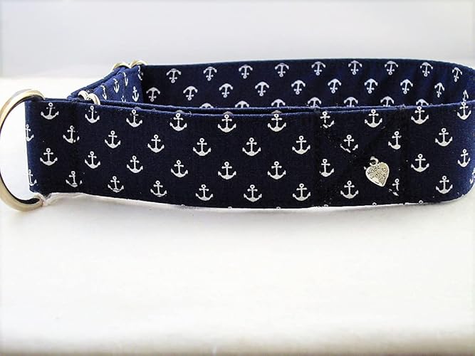 Windhundhalsband,Zugstopphalsband, Martingale"kleine Anker" bis 35 cm