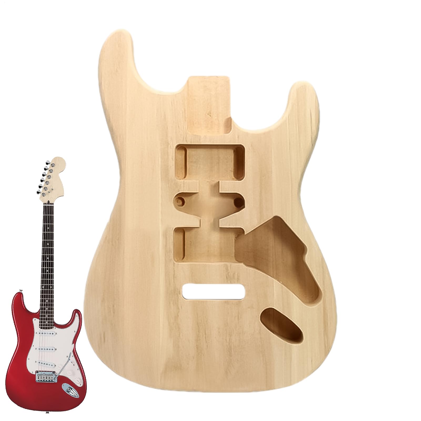 Corpo Di Chitarra Elettrica Accessorio per Costruzione Strumenti | Parte Grezza Non Finita Per Laboratorio Studio Aula Principianti Professionisti Musicisti Hobbisti