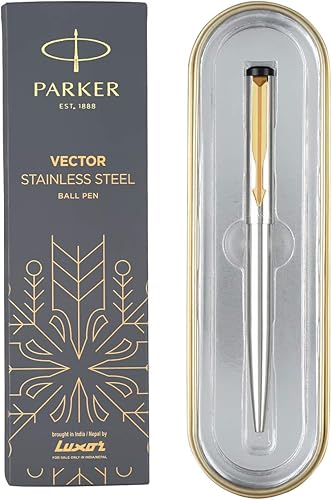 Parker Momentos Vector Gold Trim Bolígrafo (Plata)