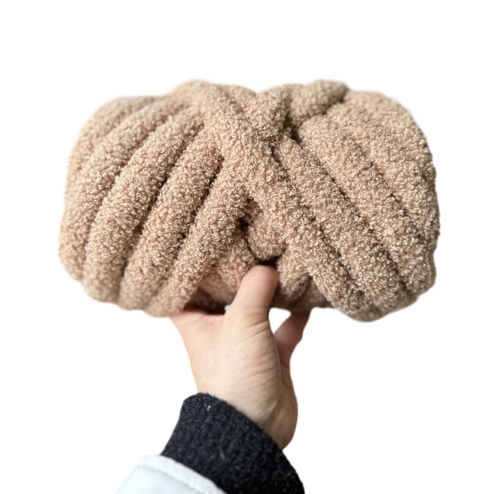 Ovillo de lana gruesa de 750 g, para hacer ganchillo y tejer a mano, para manualidades, bolsos, mantas, decoración del hogar, color caqui