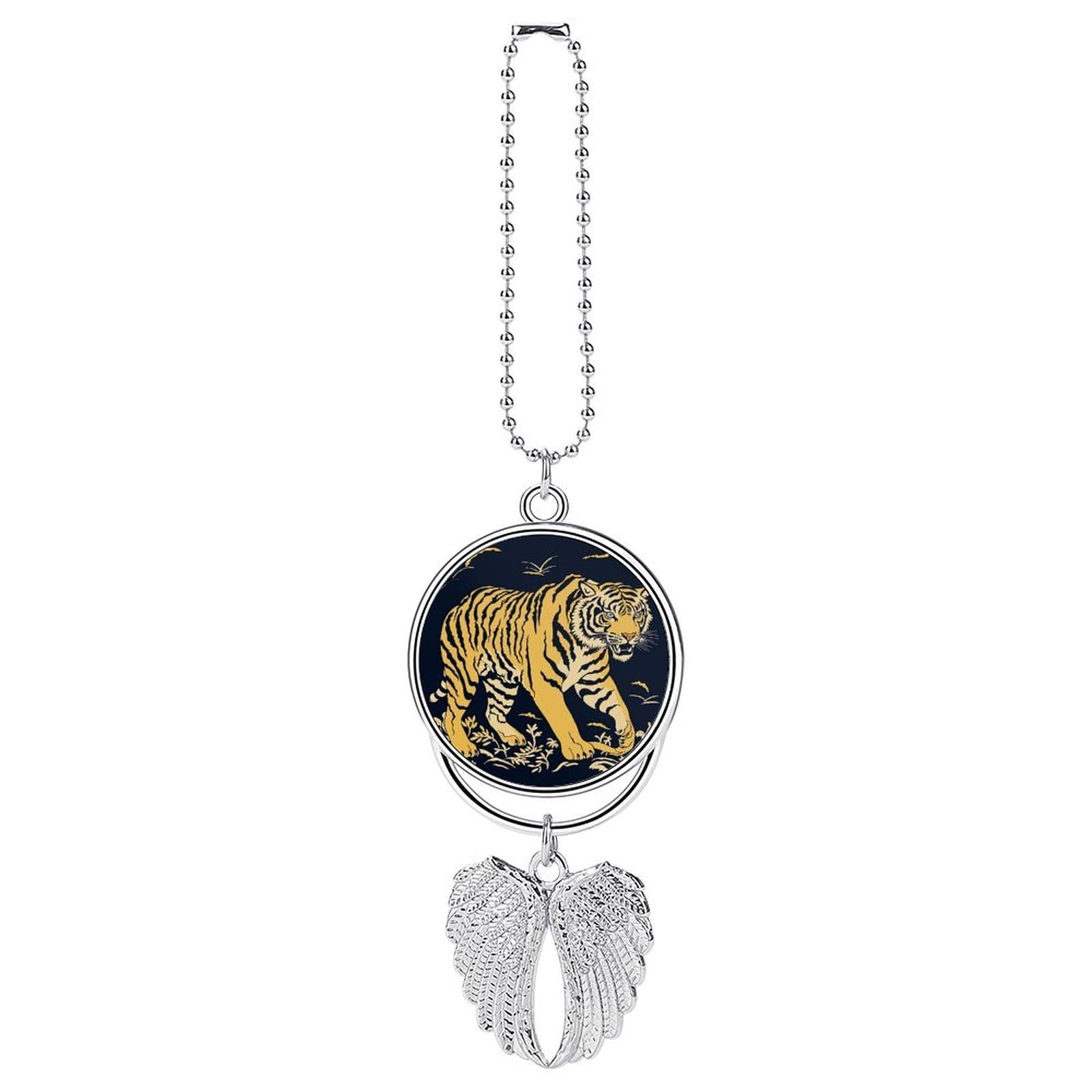 Animation Style Tiger Car Charm Alloy Car Rear View Mirrors Hanging Ornaments Stylish Car Pendant Funny Auto Hanging Accessories Car Hanging Ornaments Gift for Women Men