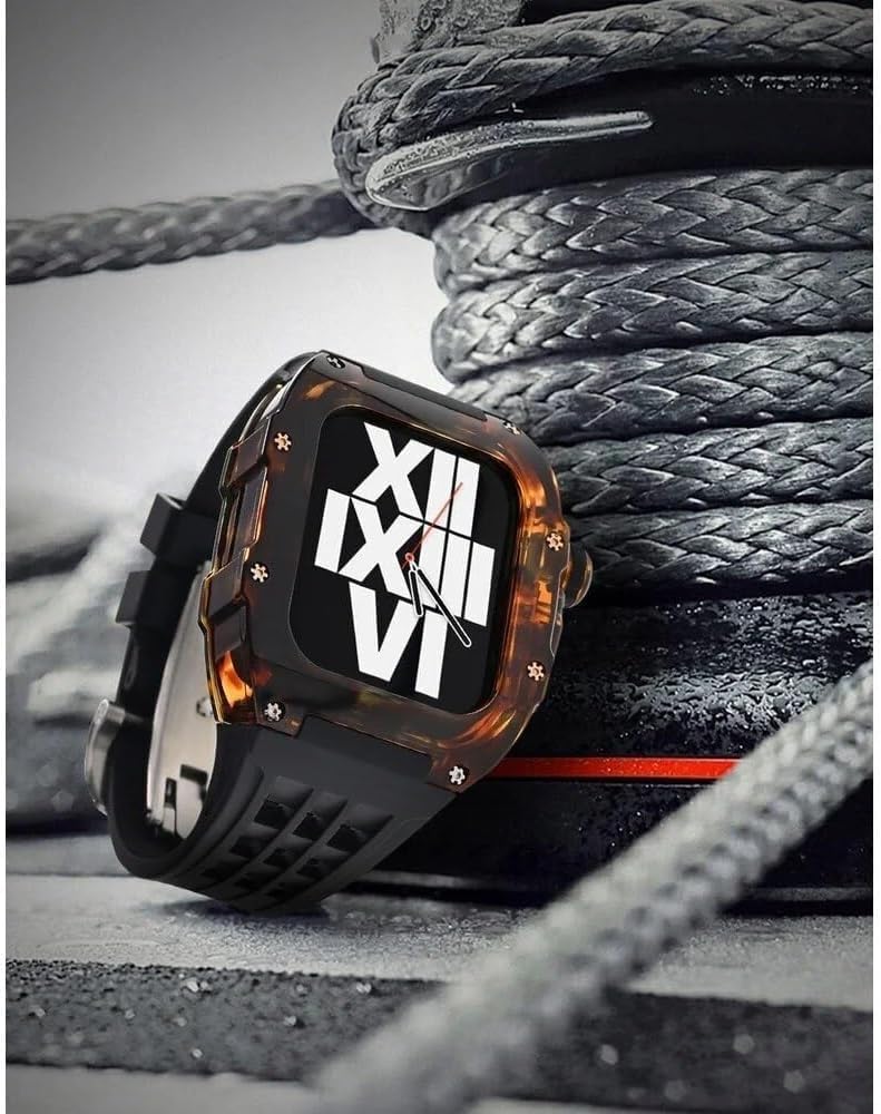 Transparent Watch Case Sport Rubber Band，For Apple Watch 45mm 44mm，Rm Style Men Women Watch Mod Kit，For Iwatch Series 9 8 7 6 5 4 SE Replacement Accessories