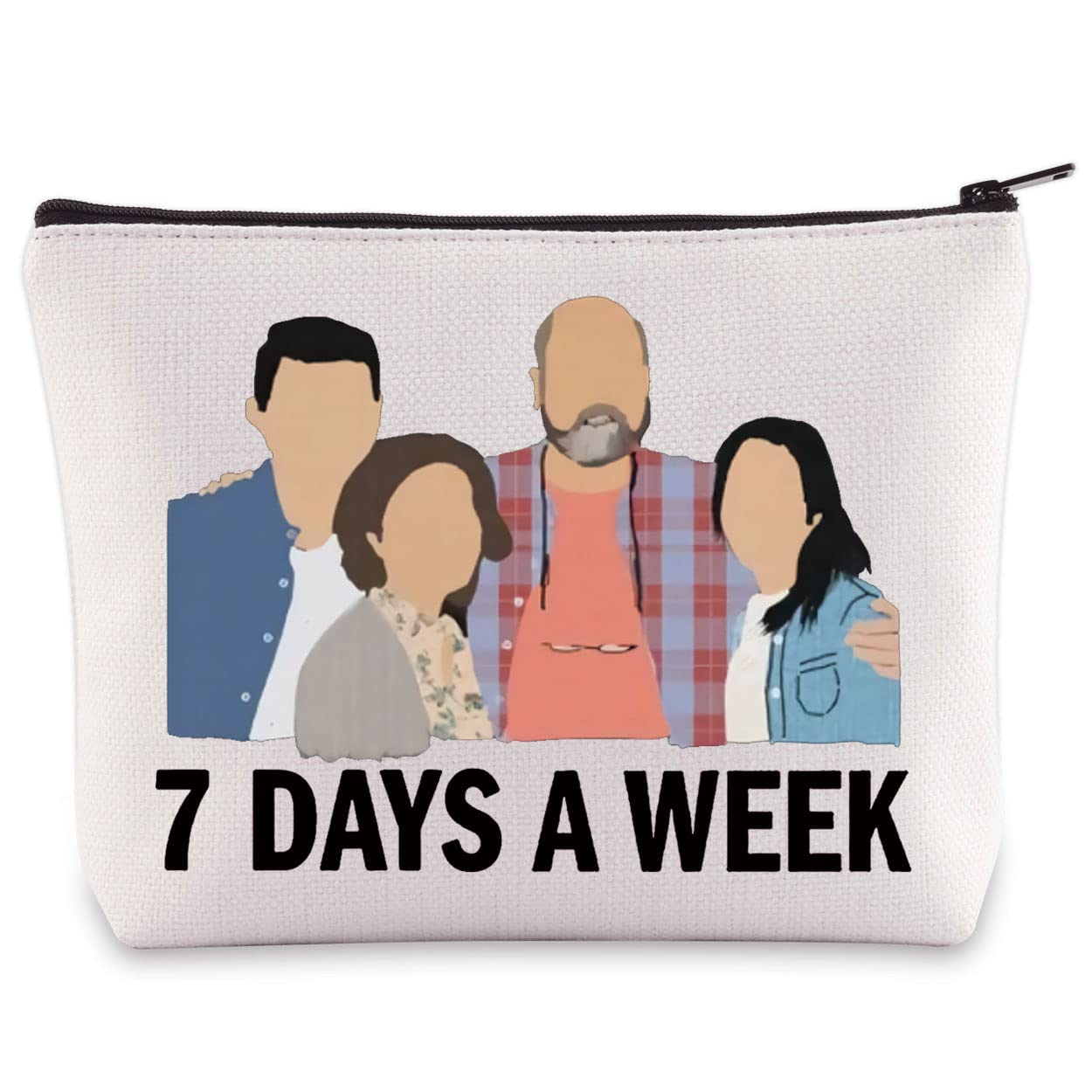 BWWKTOPFunny Mr. Kim Cosmetic Makeup Bag Janet And Jung Fans Gifts 7 Days A Week Makeup Zipper Bag Mr. Kim Merchandise, A Week, Bag