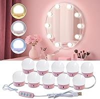 Vista 1 de Luces LED para Espejo de Tocador, Luces de Tocador para Iluminación de Espejo de Maquillaje, 10 Bombillas Regulables, Color de Luz y Brillo
