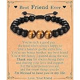 EFVISD Best Friend Ever Gifts for Men, Gifts for Male Friends, Friendship Gifts for Best Friend, Beaded Bracelet Gifts -Birthday Christmas Gifts for Boys Men, adjustable