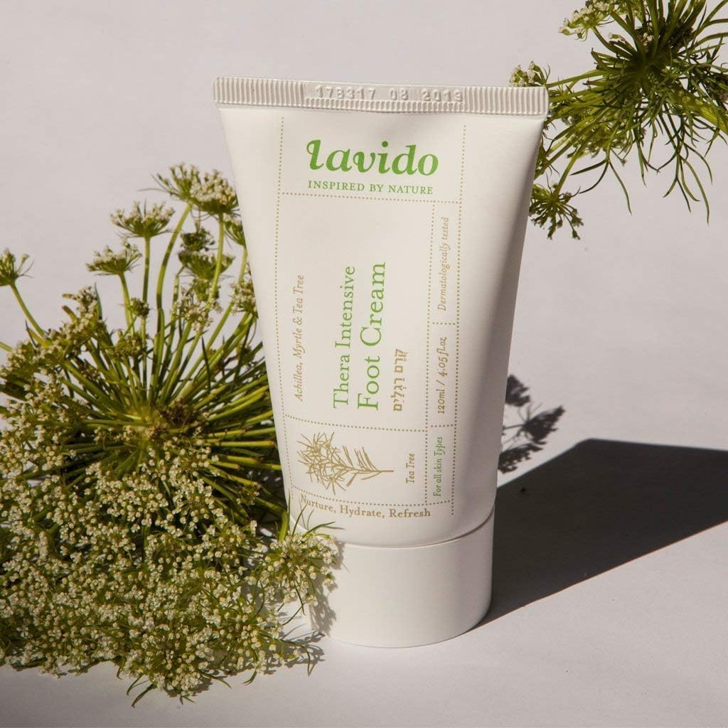 Lavido - Natural Thera Intensive Foot Cream | Treat, Deodorize + Condition Dry, Cracked Skin (4 oz | 120 ml)