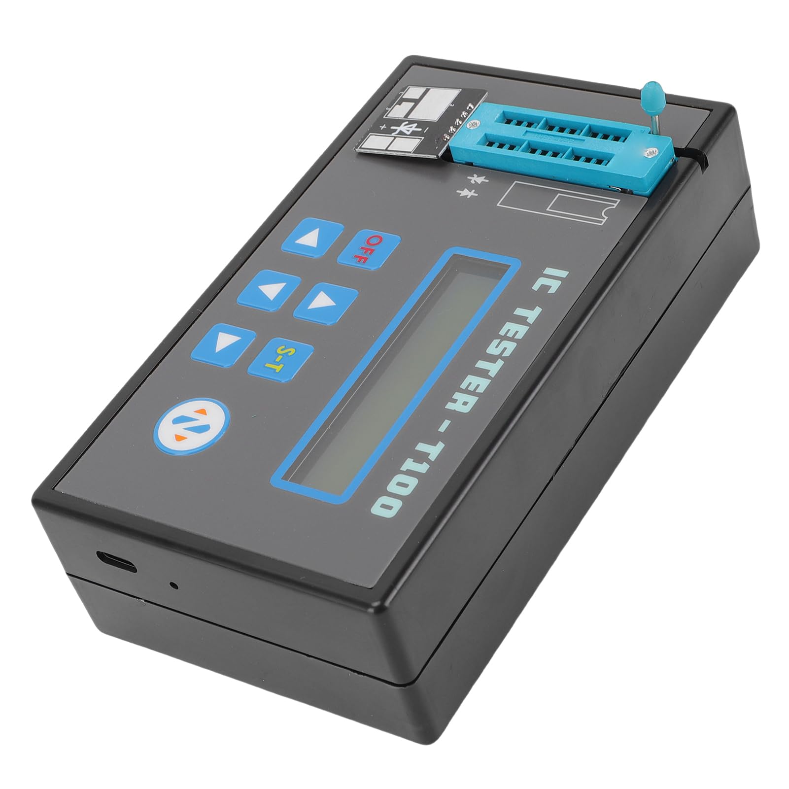 AMONIDA Integrierter Schaltkreistester, IC-Transistor-Messgerät, Multifunktionaler Elektronischer Tester mit LED-Anzeige und 20-16-poligem Typ-C-Anschluss, Ideal für Mikroelektronik-Ingenieure und