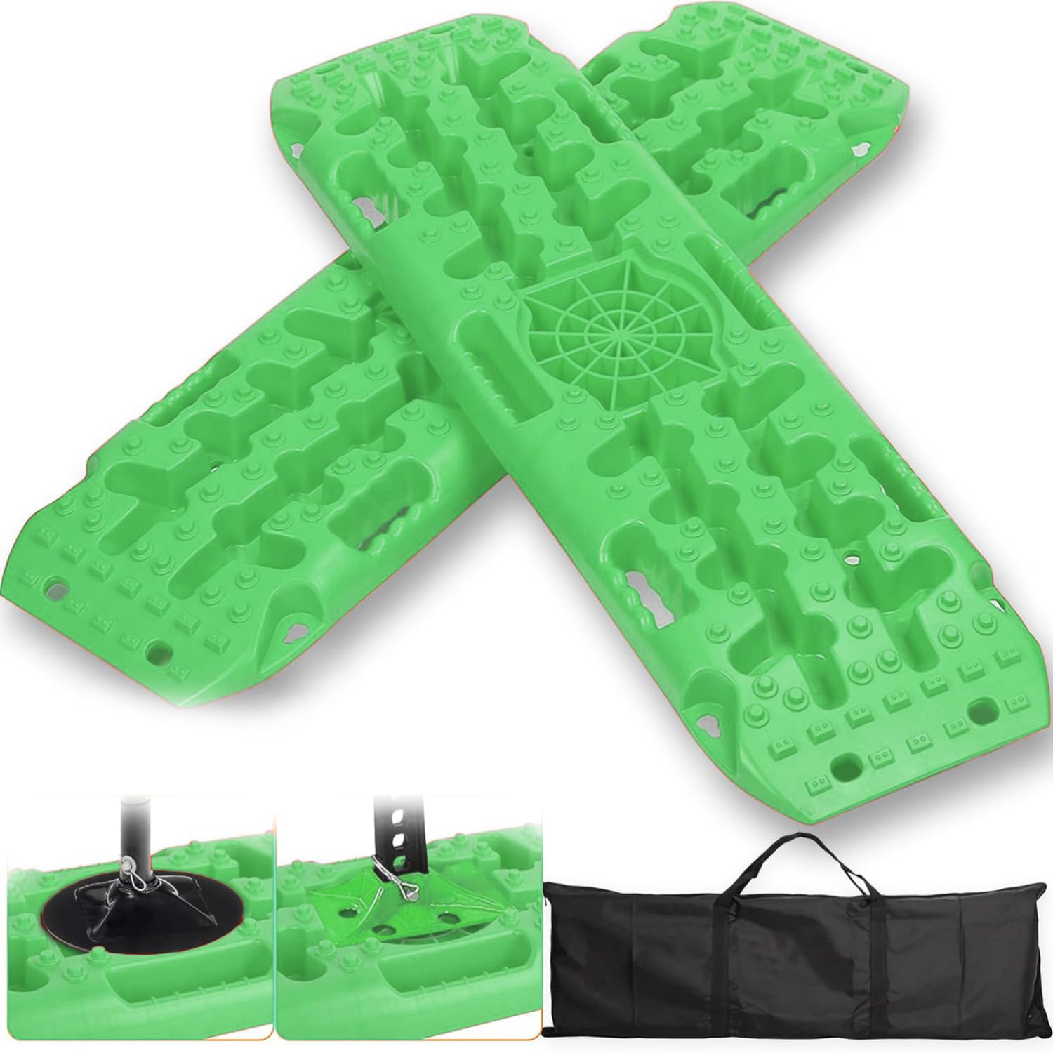 Plaque de Désenlisement Camping Car, 2 Tapis de Piste de Plaque Desensablage,Desensablage 10T, Tapis de Traction pour véhicules Tout-Terrain, Camping-Car, Voiture, Camion échelle de Pneu pour(Noir)