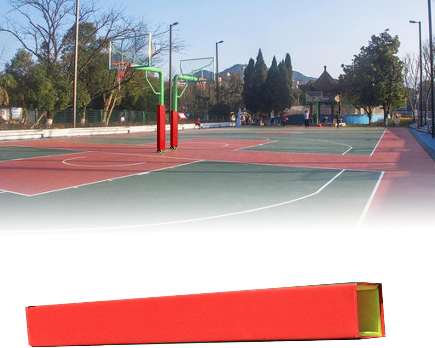 VUIKLCty Basketball Hoop Pads Square Post Covers Basement Post Pads(Red,15 * 15cm/5.9 * 5.9in)