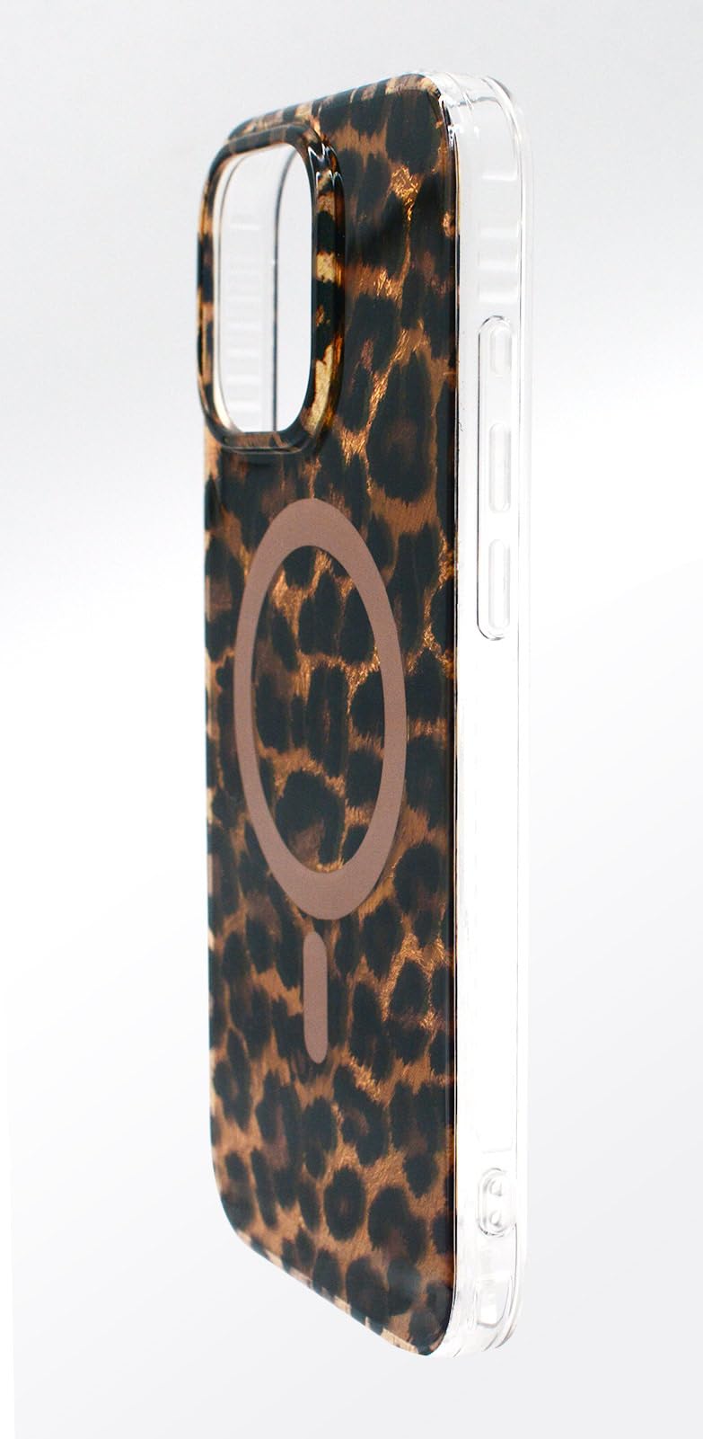 Funda de teléfono con estampado de leopardo marrón compatible con iPhone 15 Pro Max, funda protectora de silicona suave con guepardo para niñas y mujeres