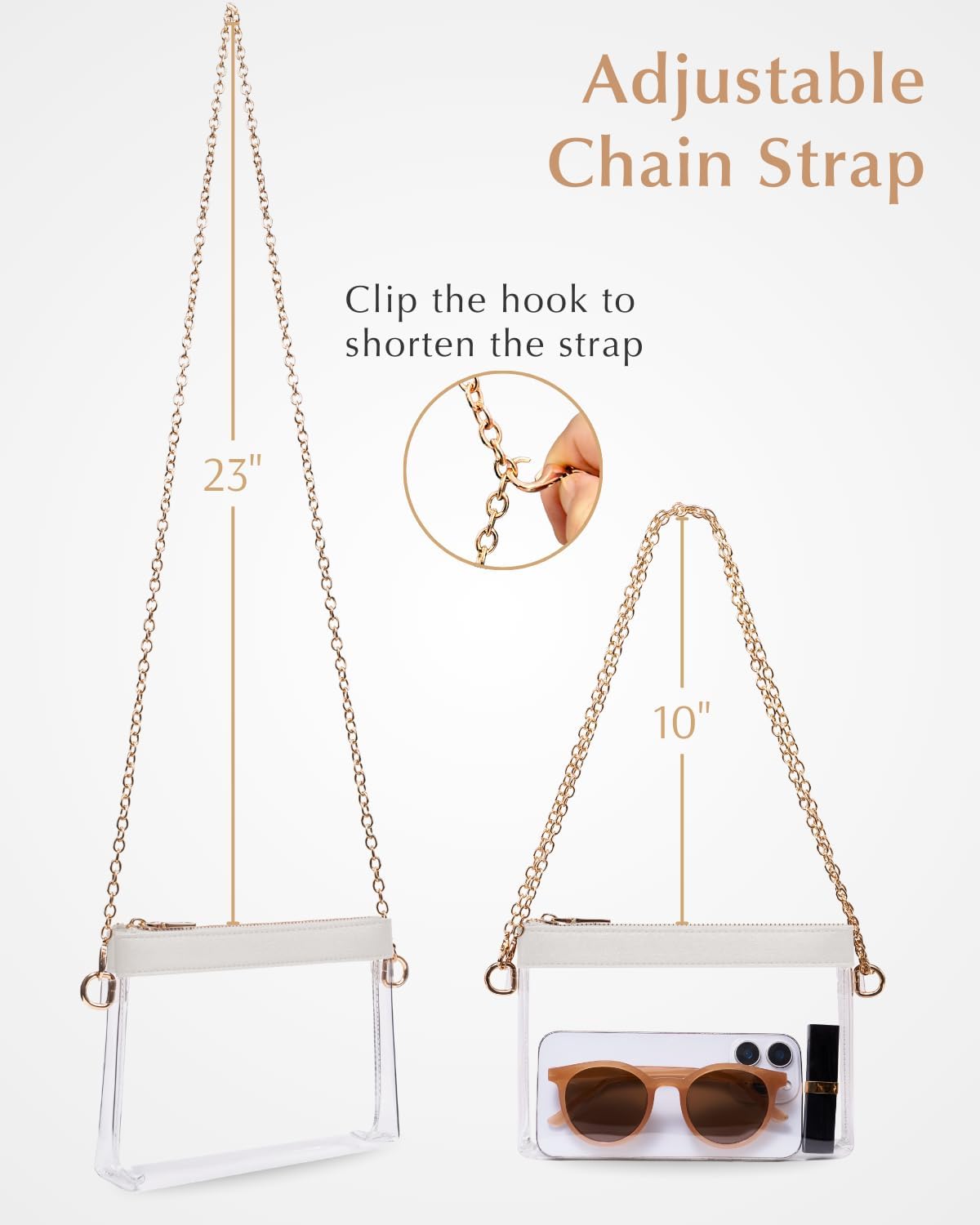 Clear Bag for Stadium Events, Stadium Approved Small Clear Purse for Women, Crossbody Bag for Concerts & Sports - Image 4