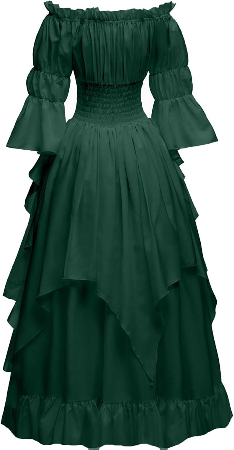 Abaowedding Women's Gothic Witch Dress Medieval Renaissance Costume Victorian Dress - Image 3