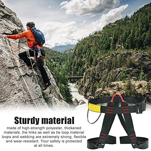 Foto von Foreverup Klettergurte Befestigender Klettergut, Breiterer Halbgurt zum Bergsteigen, Halber Körperklettergurt für Bergsteigen Sportklettern, Feuerrettung (Unisex, Belastung 2300KG)