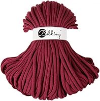 Vista 1 de Bobbiny - Cordón trenzado jumbo de 9 mm para macramé (color rojo vino), 108 yardas/330 pies