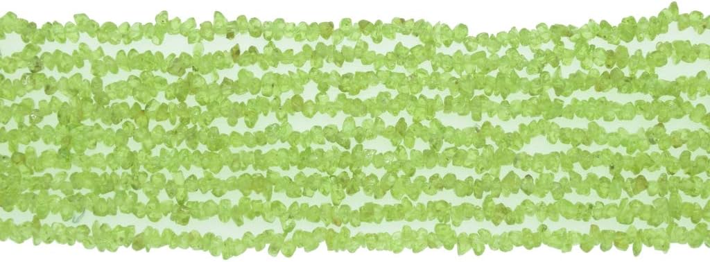 Natural Peridot Gemstone Chips Beads for Jewelry Making Free Form Shape, Peridot Chips, 5 Strands Each of 34" Length