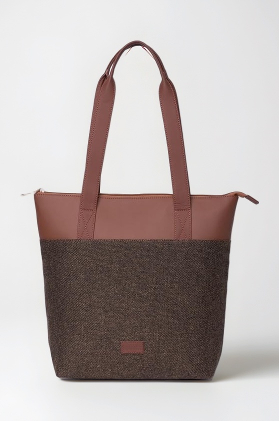 ZOUK Printed Women's Jute Handcrafted Vegan Leather Everyday Tote