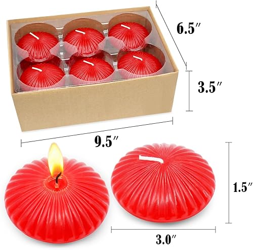 Miniatura 7 de Paquete de 12 velas flotantes rojas de 3 pulgadas para el día de San Valentín velas de té sin goteo sin perfume de 10 horas para jarrones