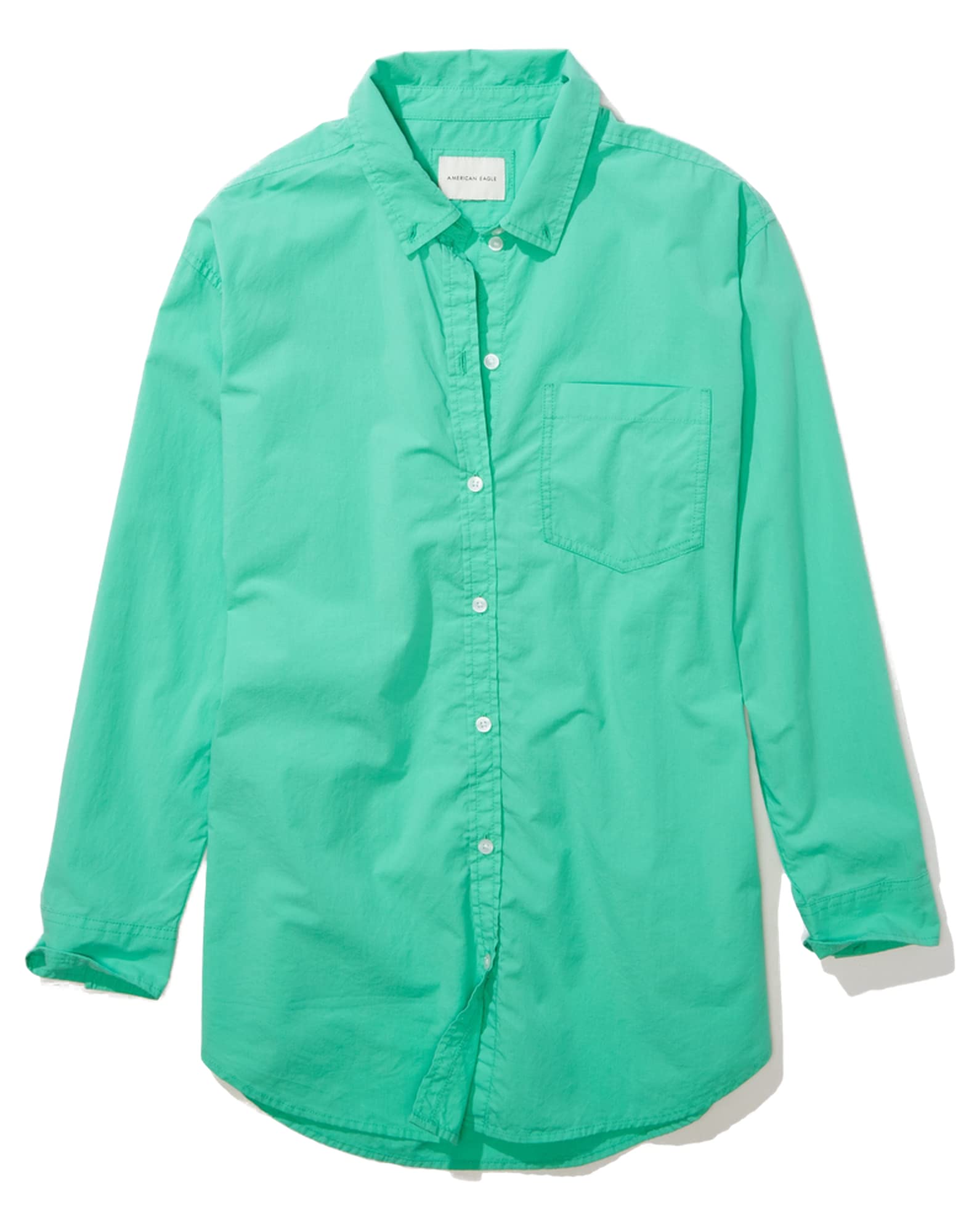 American EagleWomen U-0536-4289-800 Oversized Oxford Button-Up Shirt