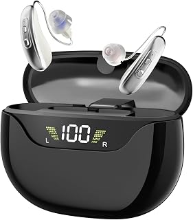 Hearing Aids for Seniors, Rechargeable OTC Hearing Aid for Adult with Intelligent Noise Cancellation, Clear Sound, Ultra-Comfort Fit & 7-Day Battery Life