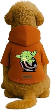 Bask l   i Polarl  K pek Ve Kedi K yafeti & Elbisesi - Turuncu Renk Kap onlu Hoodie B729A Xs